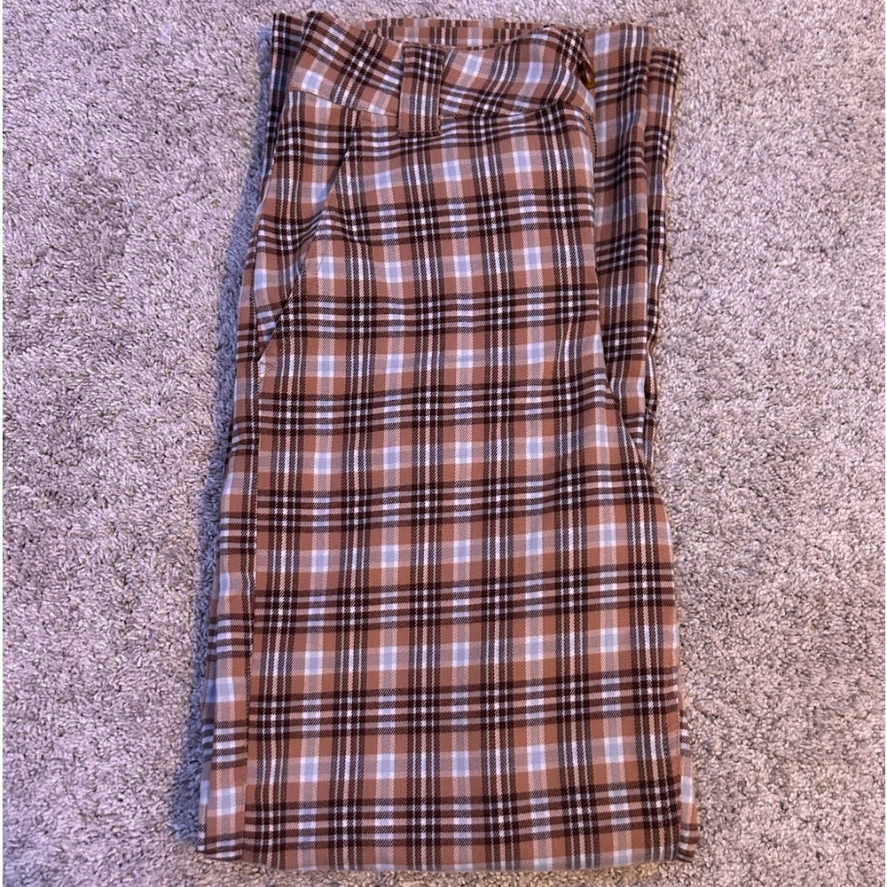 Hollister brown plaid high waisted pants